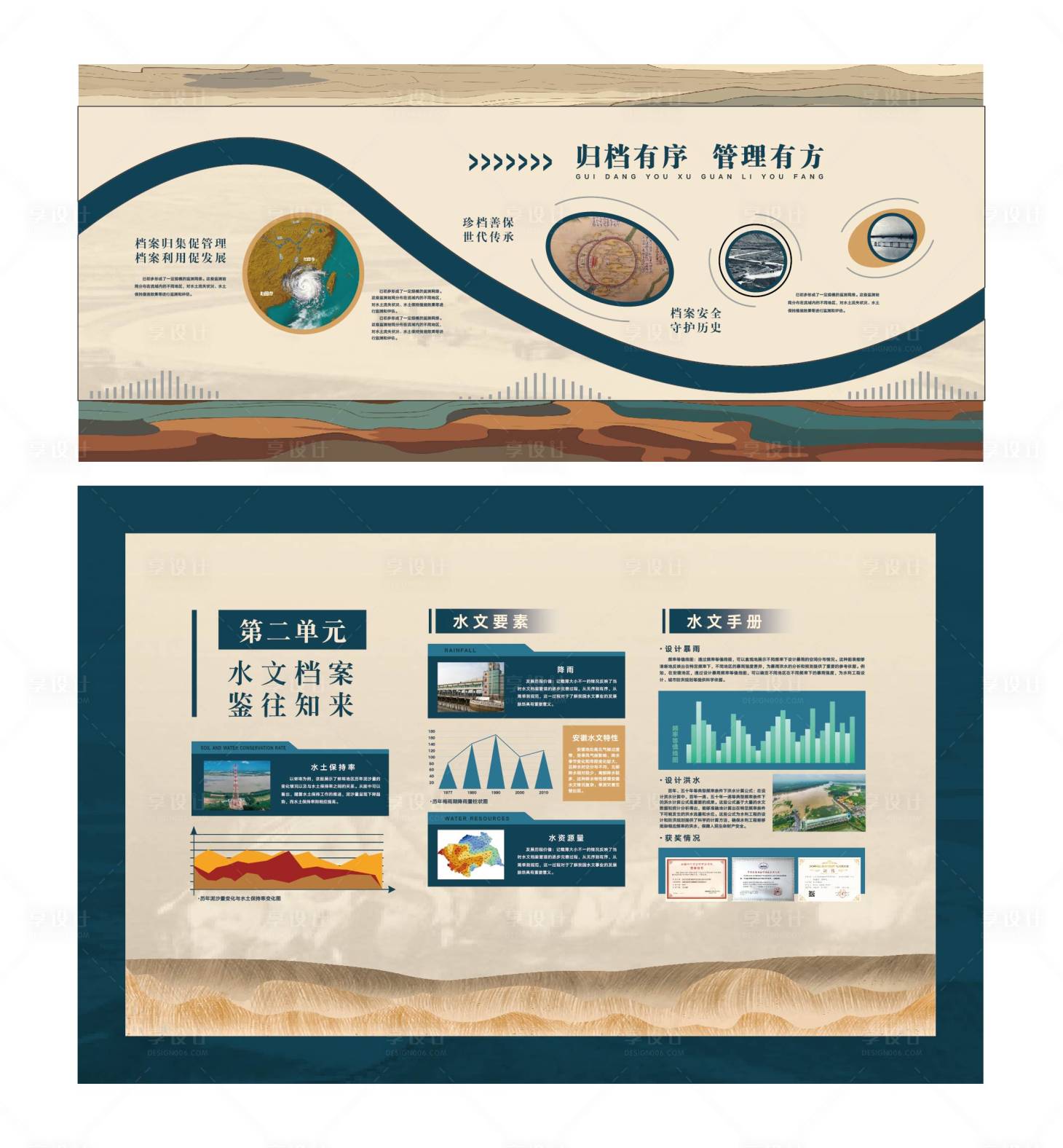 源文件下载【享设计】搜索编号：91590032403147196【国风展厅文化墙背景板】