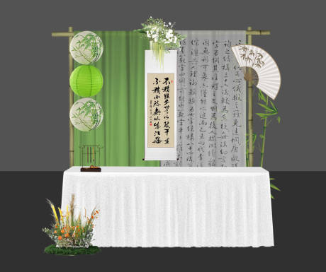 源文件下載【享設計】搜索編號：39590032369166448【古風書法攤位美陳】