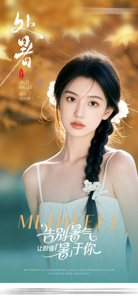 源文件下載【享設(shè)計(jì)】搜索編號(hào)：82890032641665038【醫(yī)美二十四節(jié)氣處暑節(jié)氣海報(bào)】