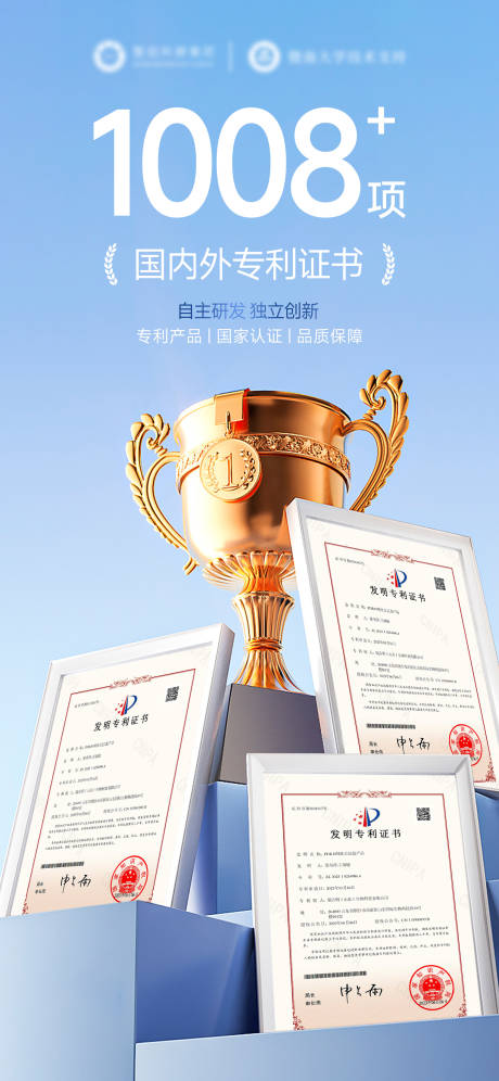 源文件下载【享设计】搜索编号：74430032694888467【医美美业专利证书权威认证资质海报】