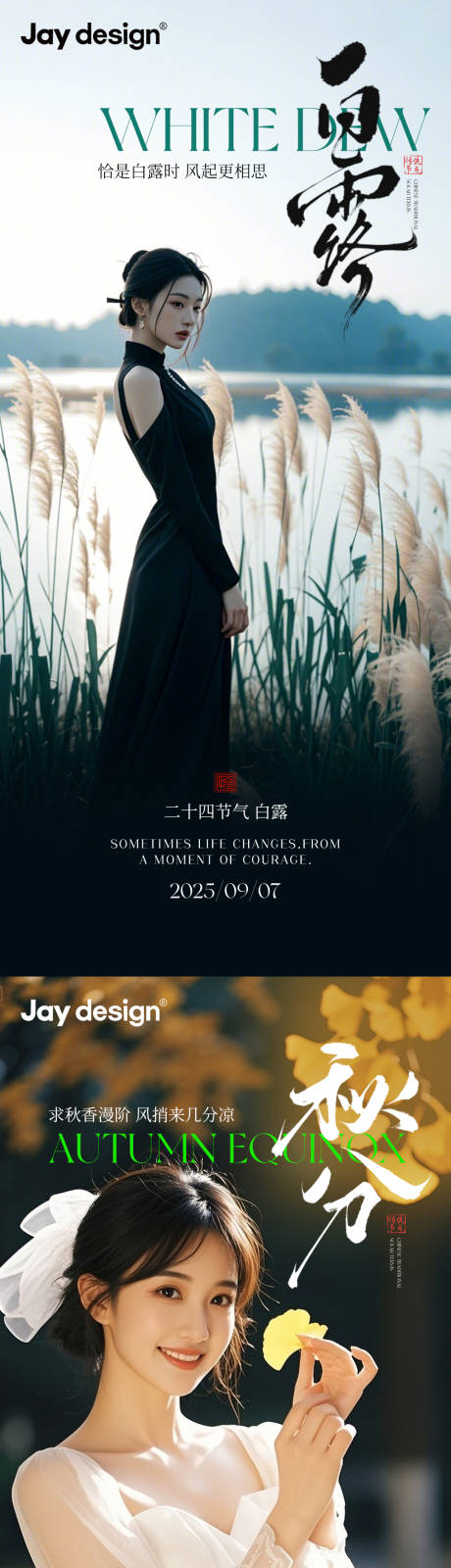 源文件下载【享设计】搜索编号：80510032791667996【医美白露秋分节气海报】