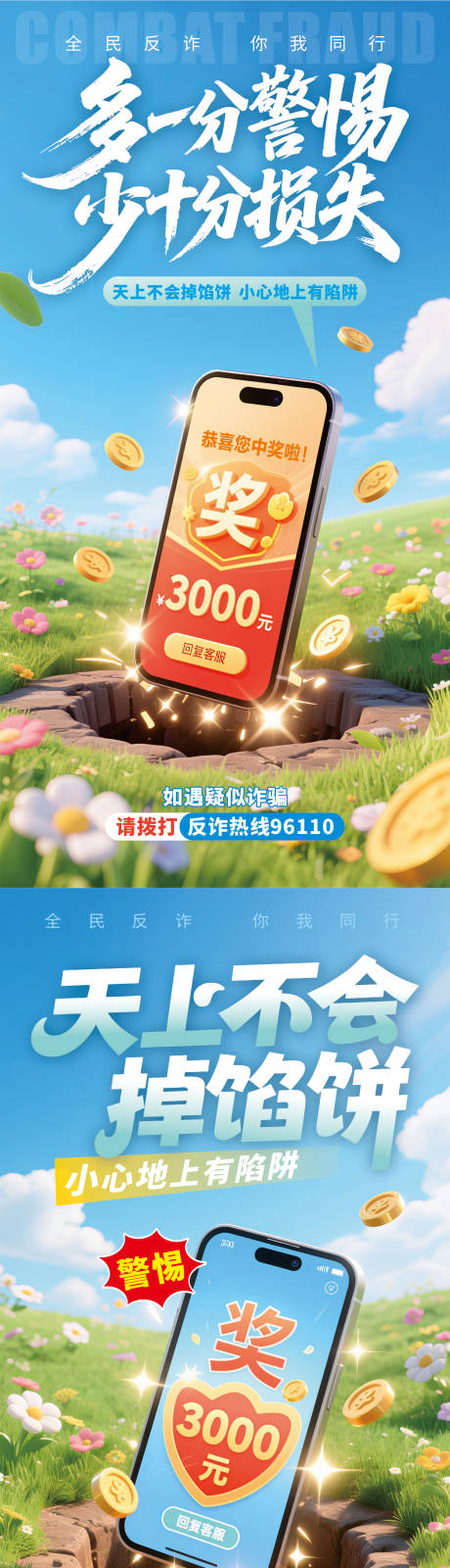 源文件下載【享設計】搜索編號：10800032413041512【謹防詐騙校園防詐海報】