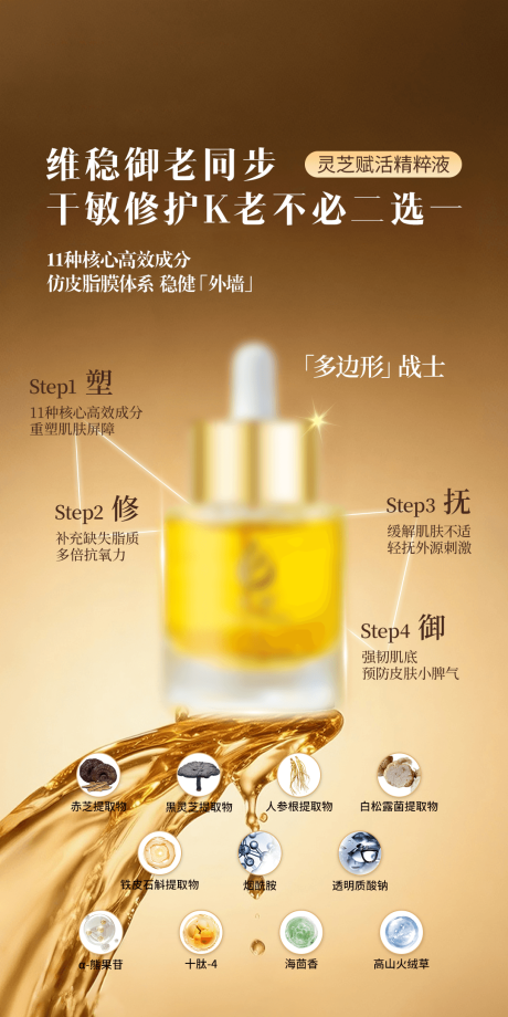 源文件下载【享设计】搜索编号：45900032736659313【美业美容护肤产品精华成分海报】