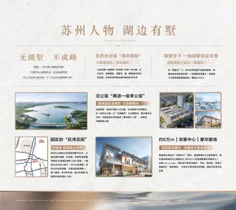 源文件下载【享设计】搜索编号：23160032700961065【苏州人物湖边有别墅配套卖点解读展板】