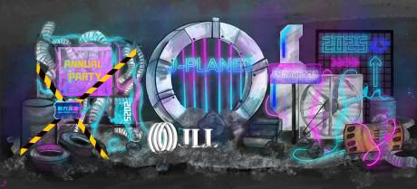 赛博朋克手绘美陈效果