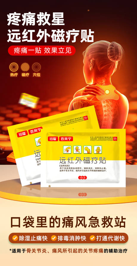 源文件下载【痛风贴产品海报】编号：94830032290911366