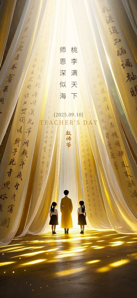 教师节节日祝福光影氛围海报
