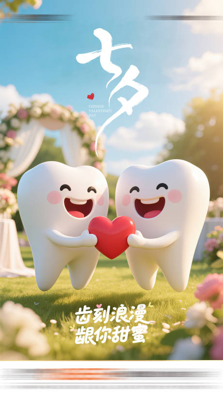 源文件下載【享設計】搜索編號：48520032779851781【七夕節口腔朋友圈海報】