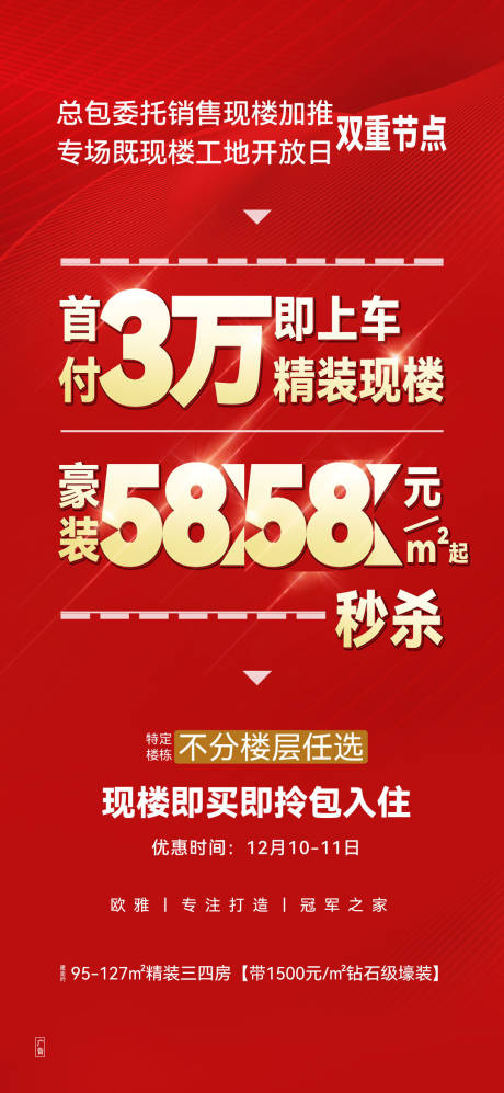 源文件下載【享設計】搜索編號：19330032359109488【地產大字報熱銷紅金海報】