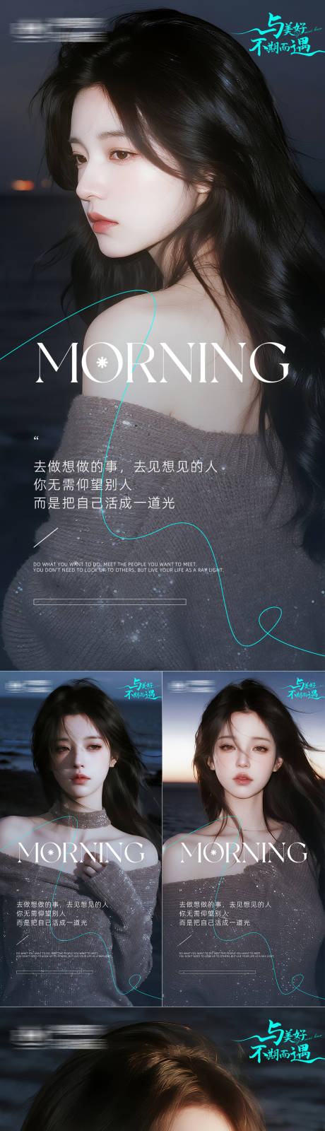 源文件下载【享设计】搜索编号：41830032395962266【医美早安海报日签系列】