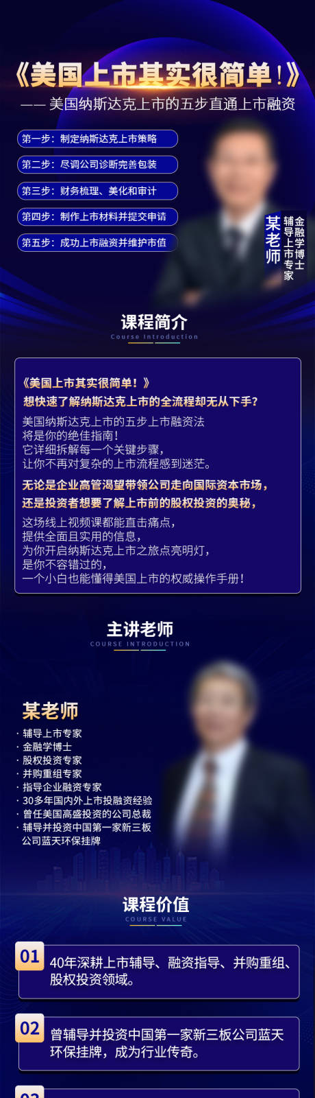 资本上市流程课程宣传长图