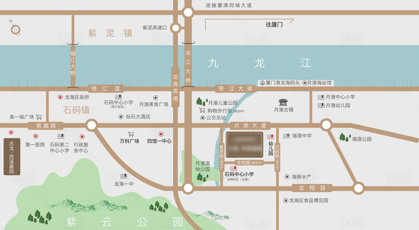 源文件下载【享设计】搜索编号：30320032688308247【地产区位图】