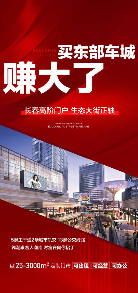 源文件下载【享设计】搜索编号：36370032780885711【买东部车城赚大了红色热销海报】