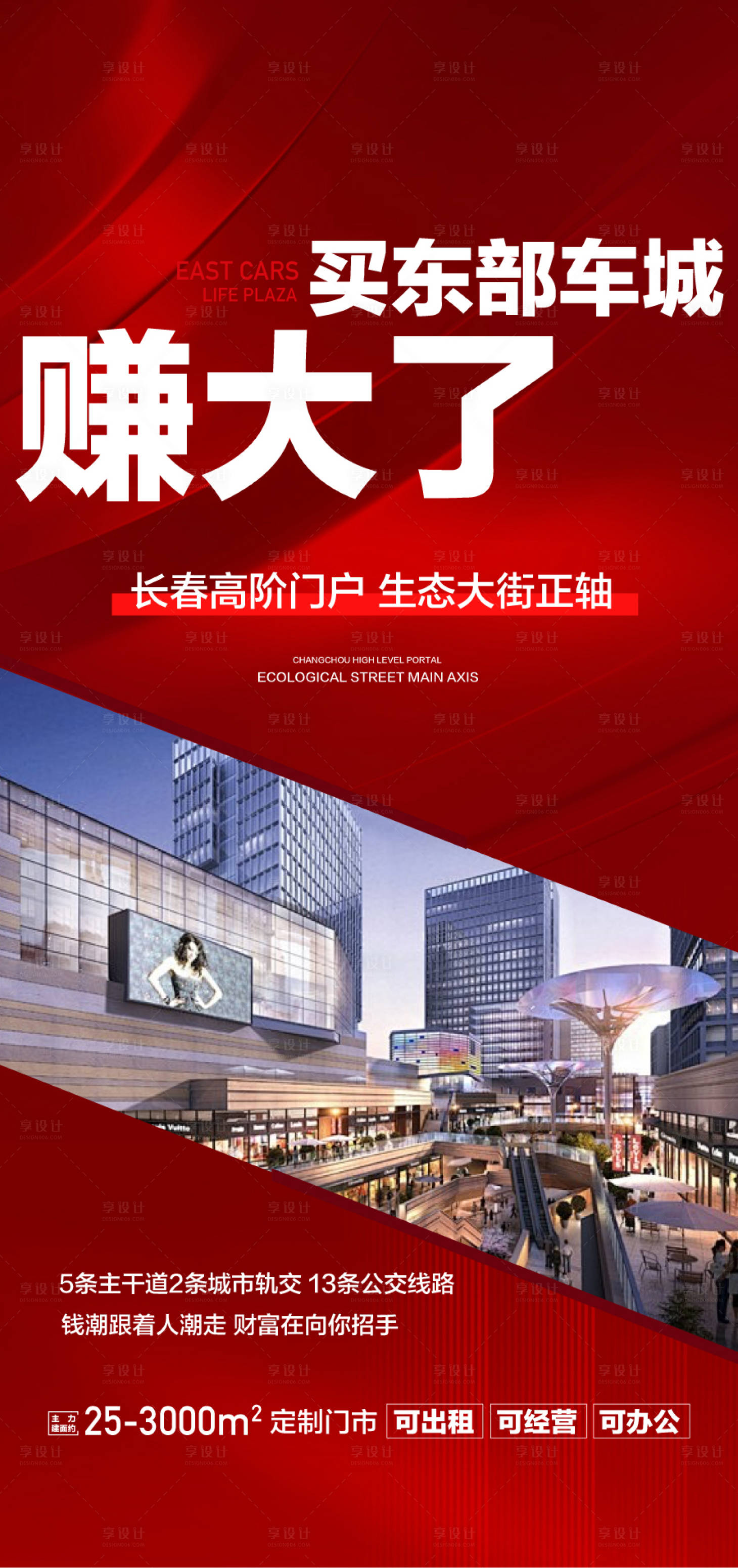 源文件下载【享设计】搜索编号：36370032780885711【买东部车城赚大了红色热销海报】