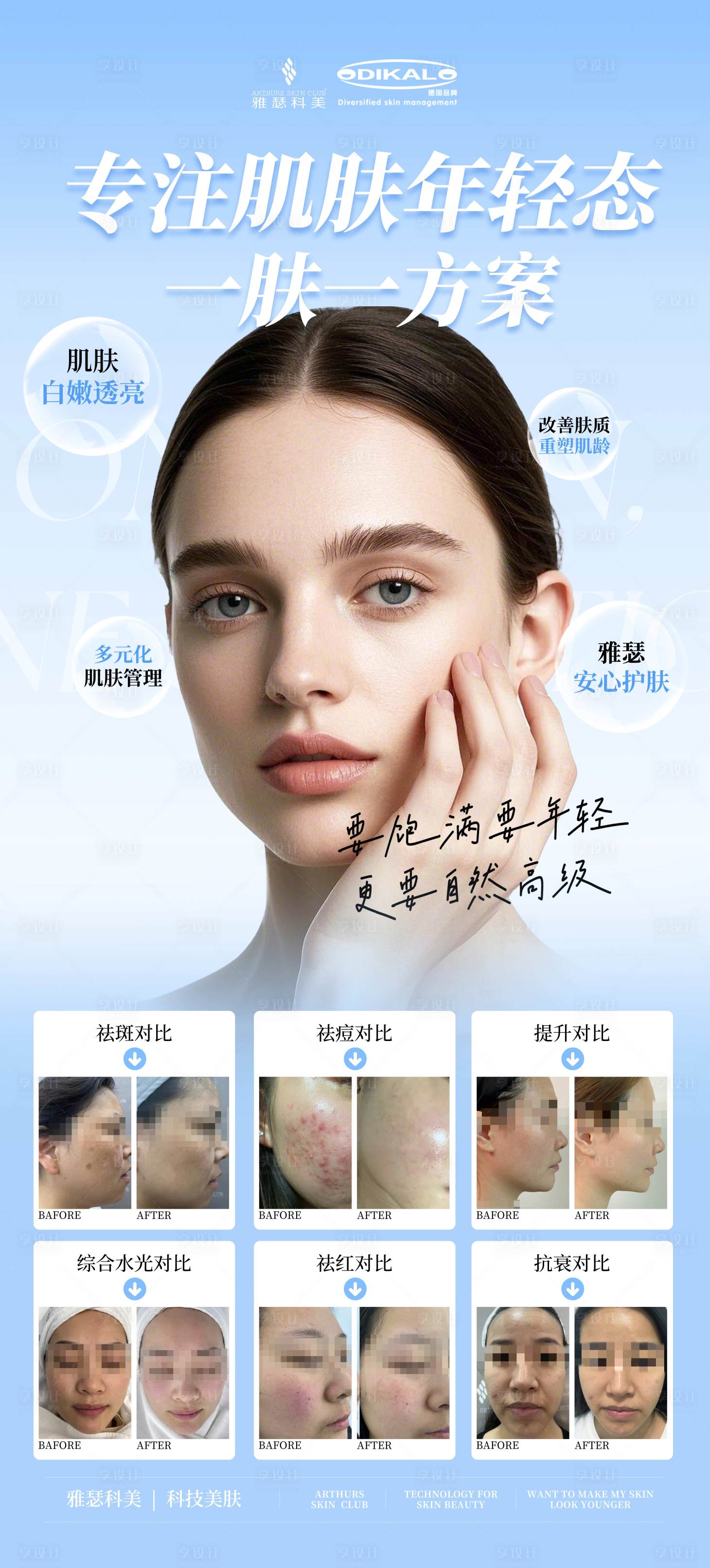 源文件下载【享设计】搜索编号：91670032291004697【医美美业活动展架海报对比图】
