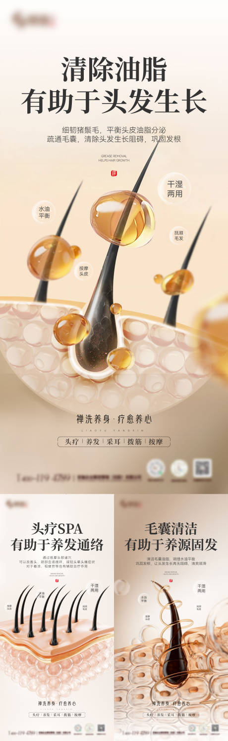 源文件下載【享設計】搜索編號：71720032386605025【醫美頭皮頭發毛囊知識系列海報】