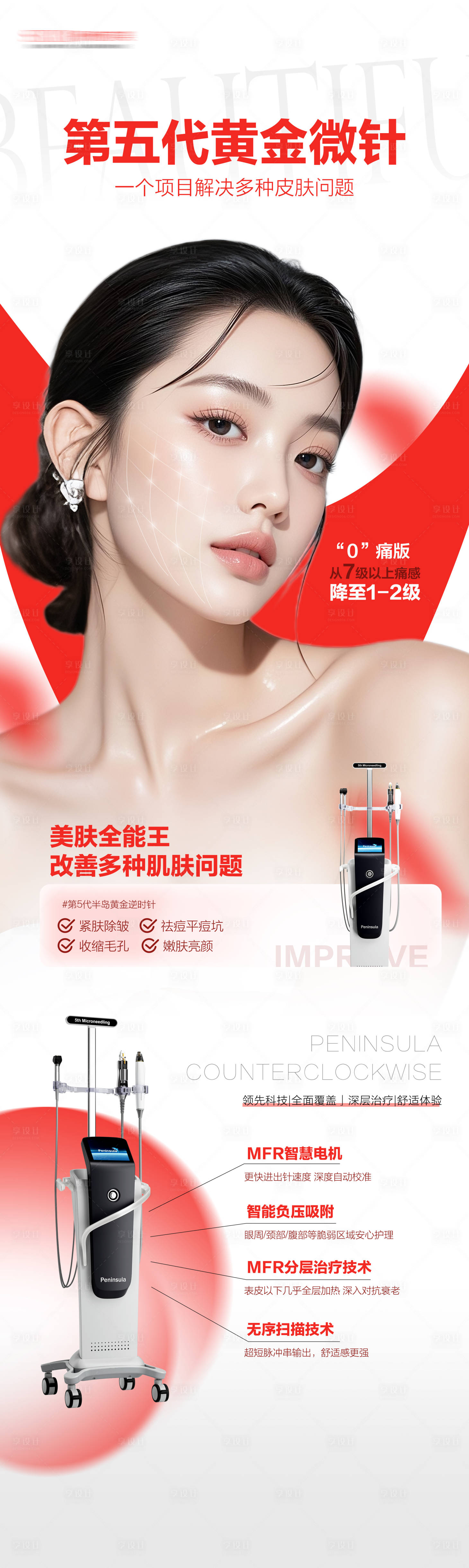 源文件下載【享設(shè)計(jì)】搜索編號(hào)：88990032649099463【醫(yī)美第五代黃金微針儀器抗衰宣傳海報(bào)】