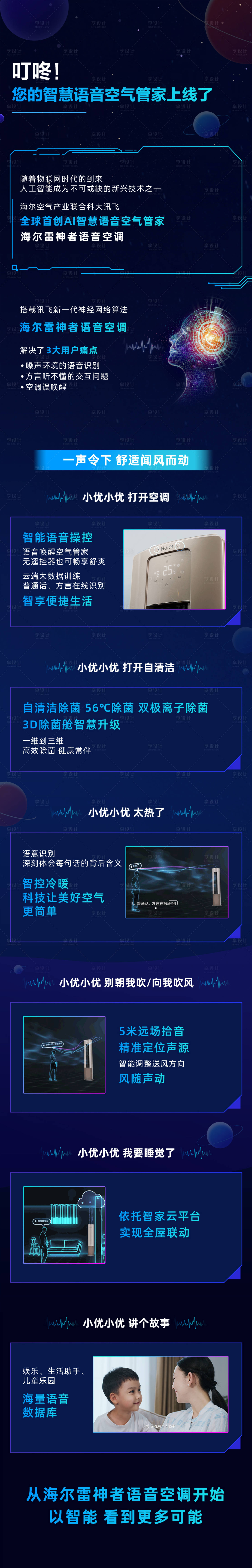 源文件下载【享设计】搜索编号：97530032512179484【智能语音空调宣传长图】