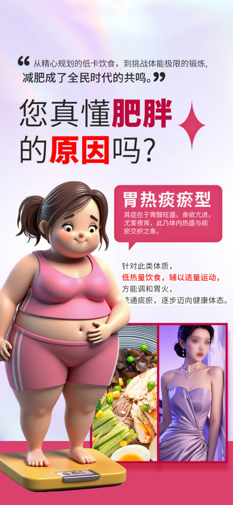 源文件下载【享设计】搜索编号：85740032291923383【肥胖减肥宣传海报】