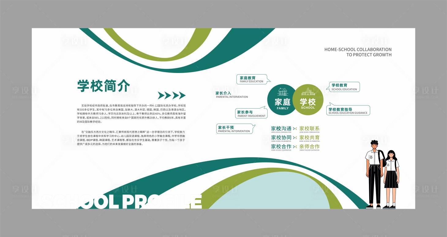 源文件下载【享设计】搜索编号：50420032411942549【学校文化墙】