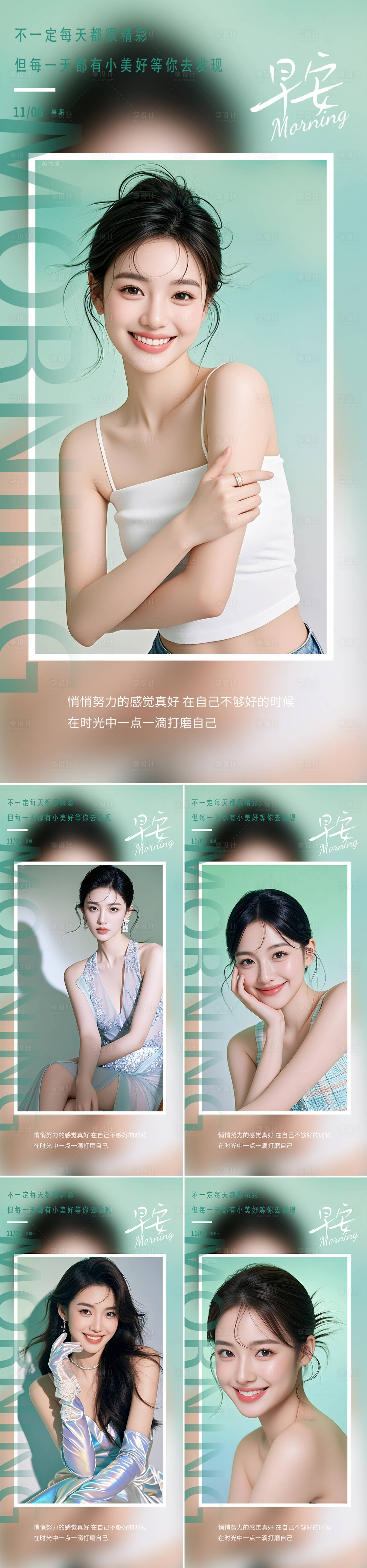 源文件下載【享設計】搜索編號：59600032478849837【醫美早安人物系列海報】