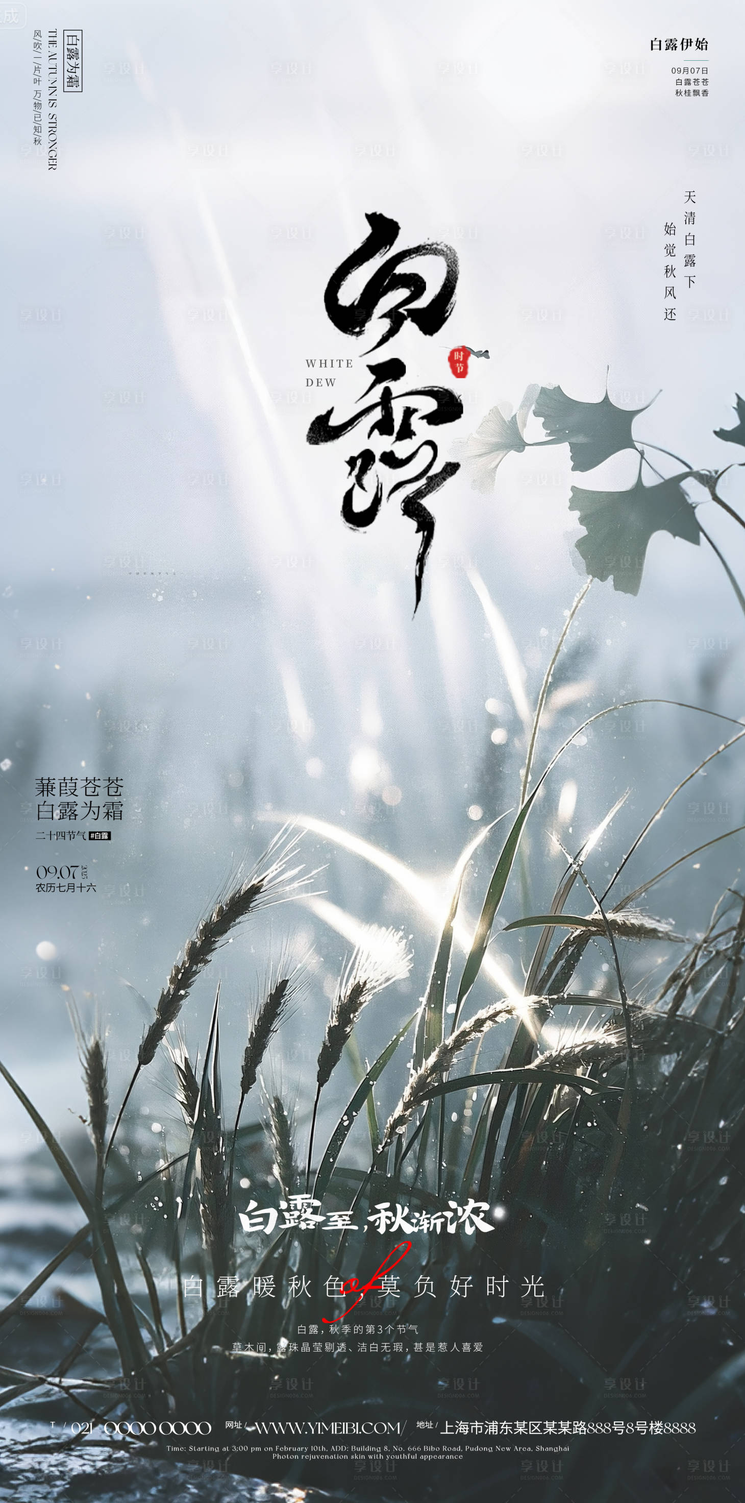源文件下载【享设计】搜索编号：13900032634874822【白露海报】