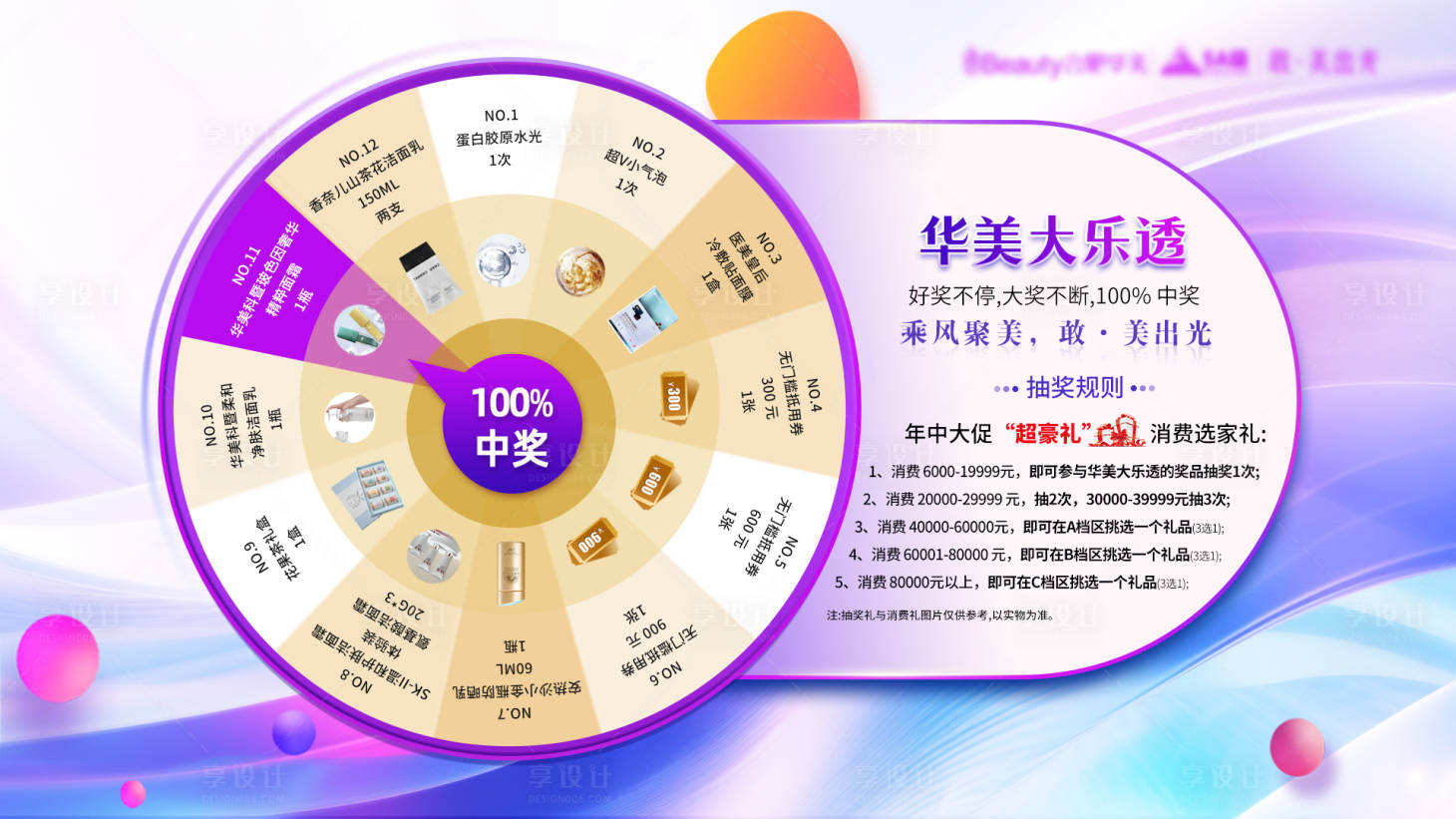 源文件下載【享設(shè)計】搜索編號：24840032299609980【醫(yī)美轉(zhuǎn)盤抽獎活動】