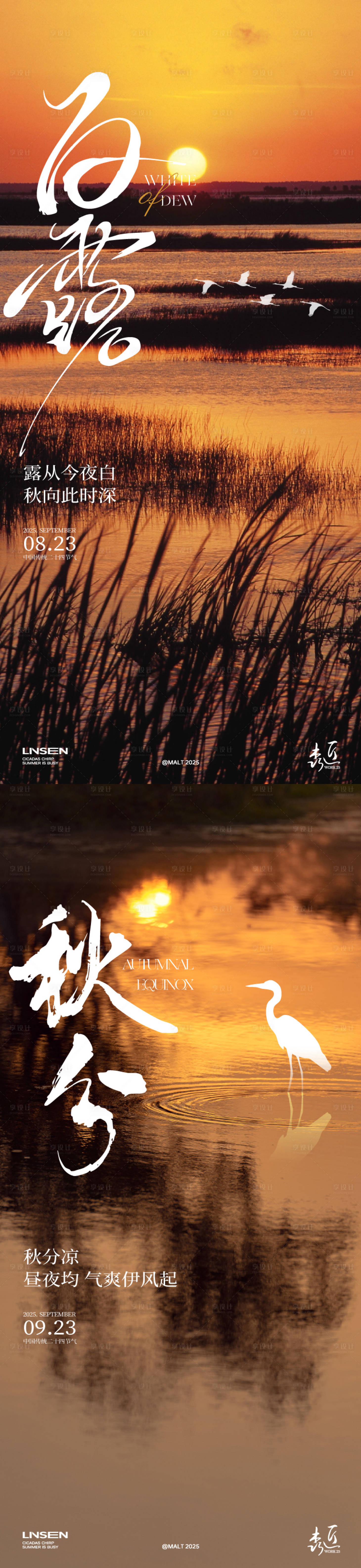 源文件下载【享设计】搜索编号：91770032809973623【白露秋分节气海报】
