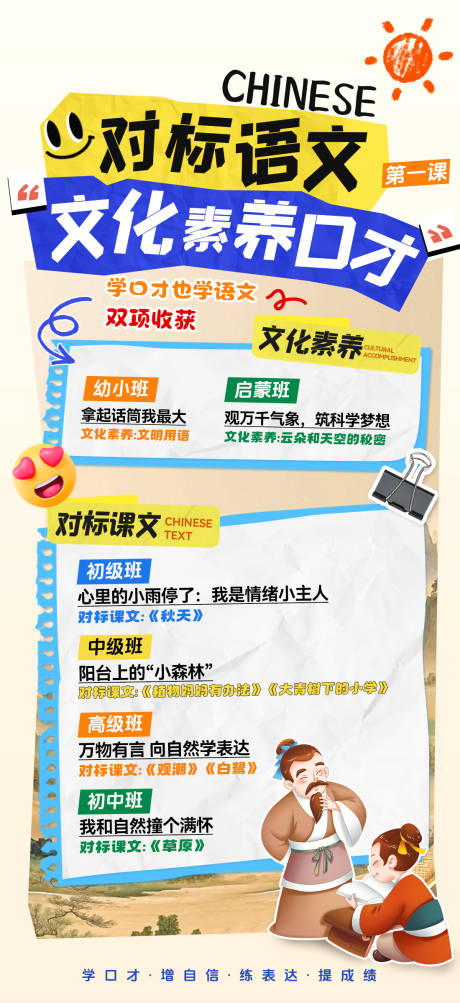 源文件下載【享設計】搜索編號：32900032434512794【教培大語文口才教育對標課本海報】