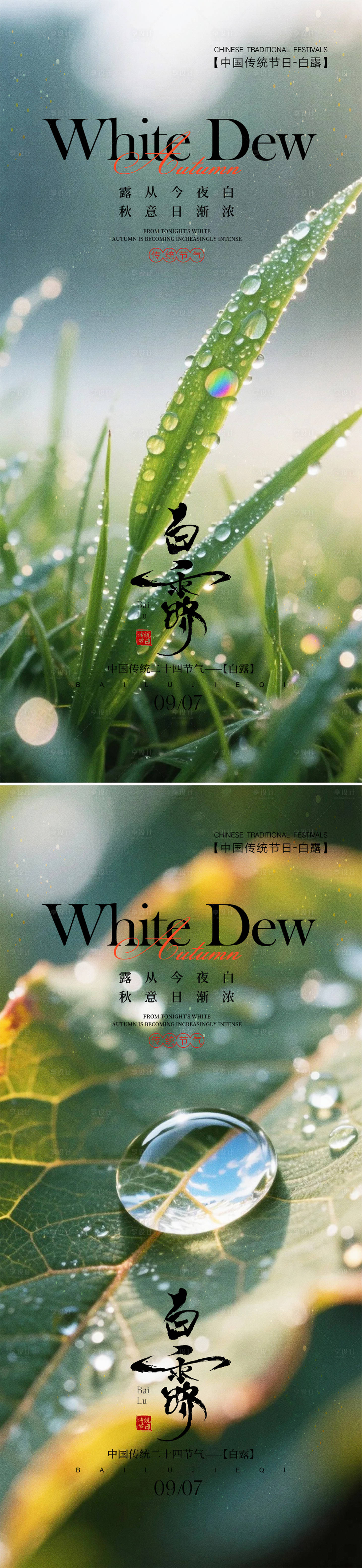 源文件下載【享設(shè)計】搜索編號：82020032825271208【白露海報】