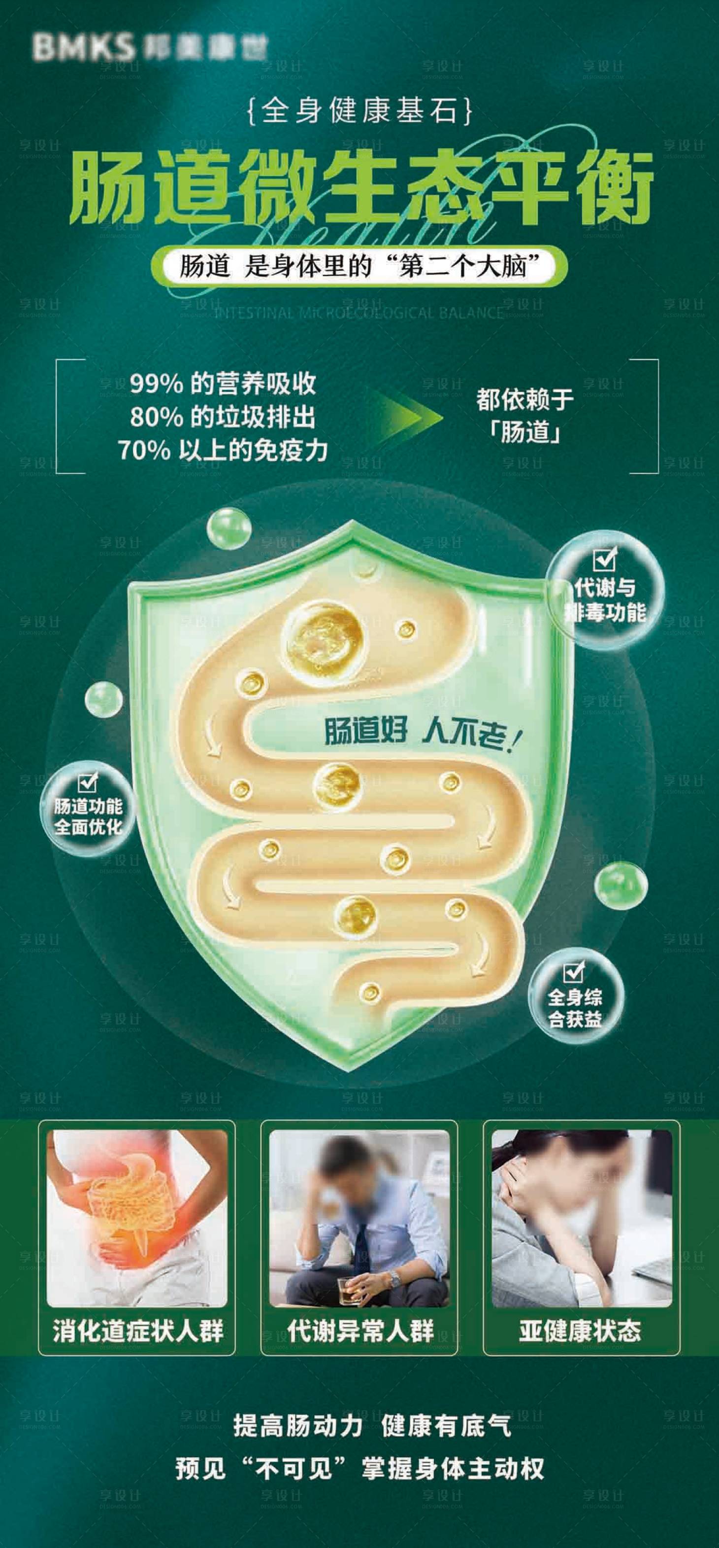 源文件下载【享设计】搜索编号：62430032701117334【大健康肠道微生态平衡海报】