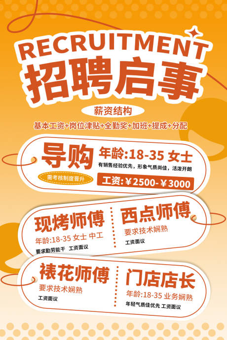 源文件下载【享设计】搜索编号：40840032785843645【面包店招聘海报】