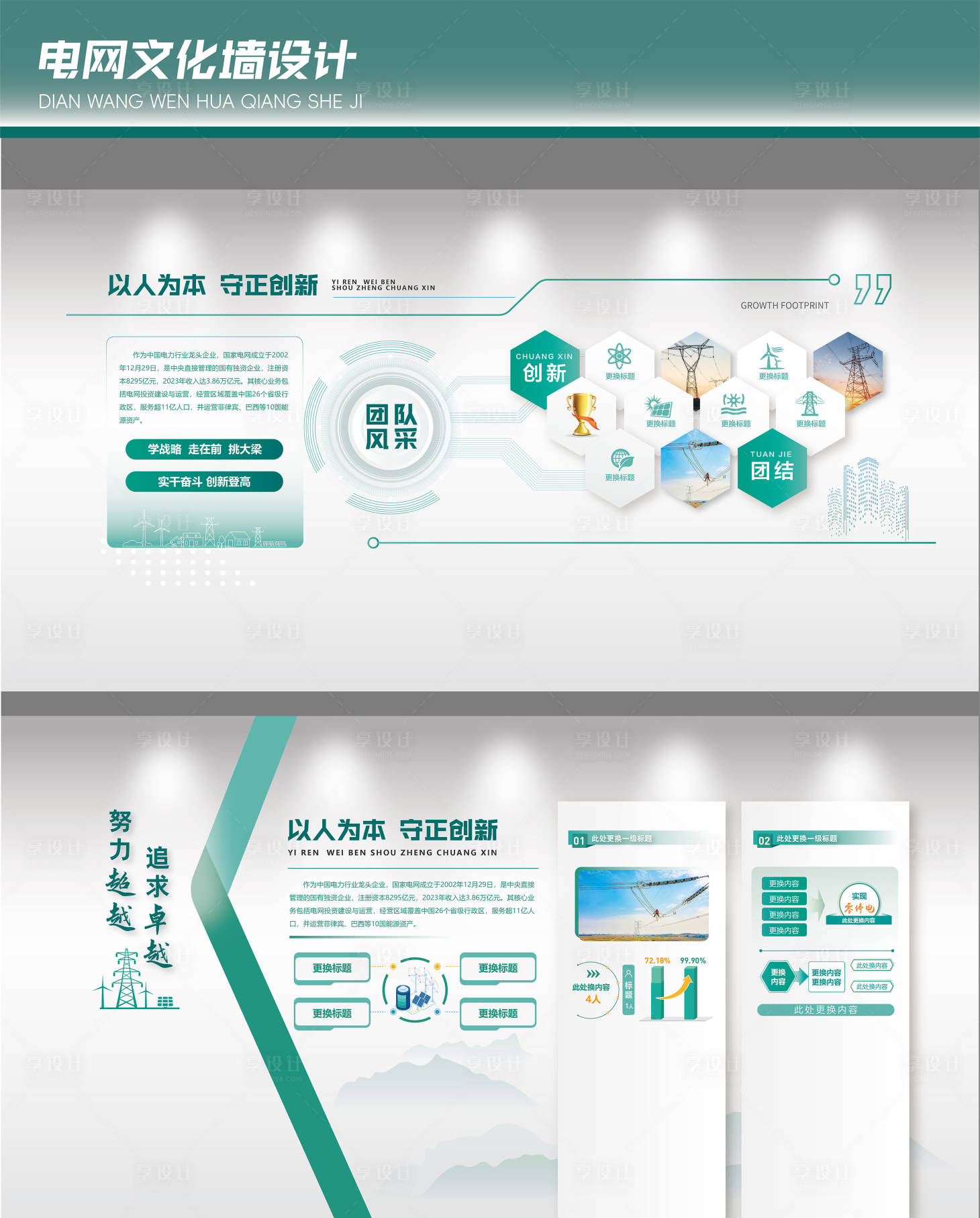 源文件下載【享設計】搜索編號：45140032644688743【電力企業文化墻】