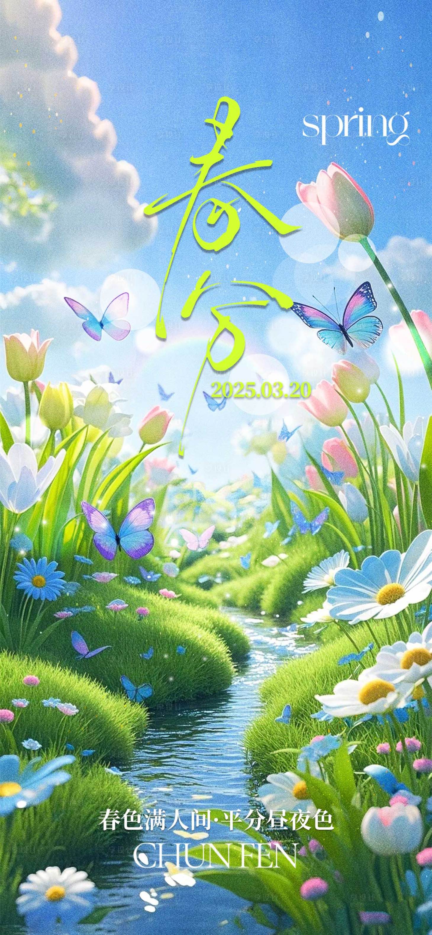 源文件下載【享設計】搜索編號：66160032515087101【春分節氣清新簡約海報】