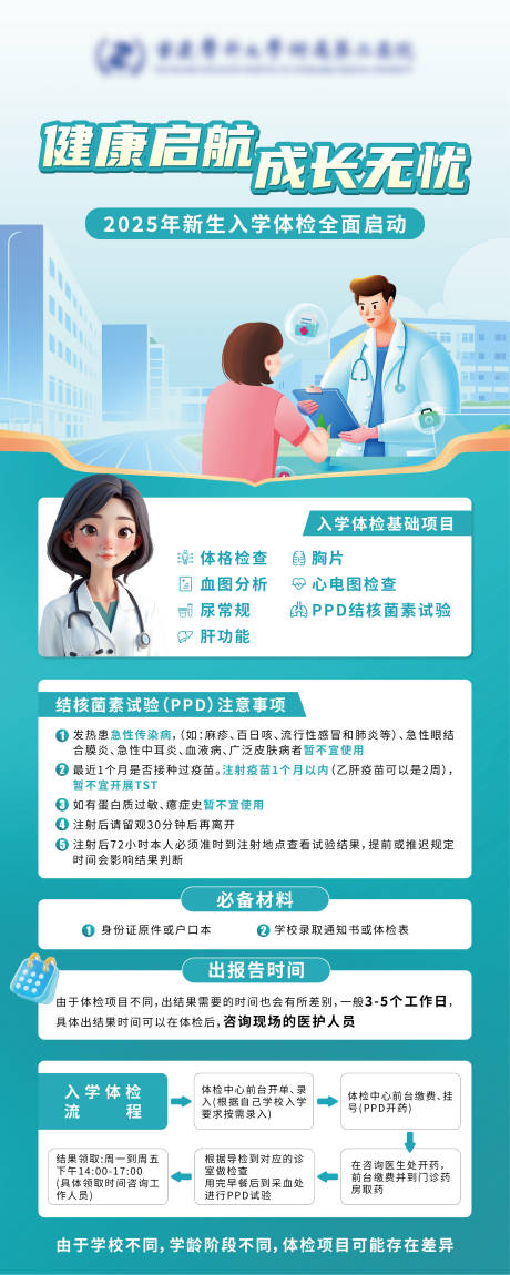 源文件下载【享设计】搜索编号：99500032738381350【入学体检展架】