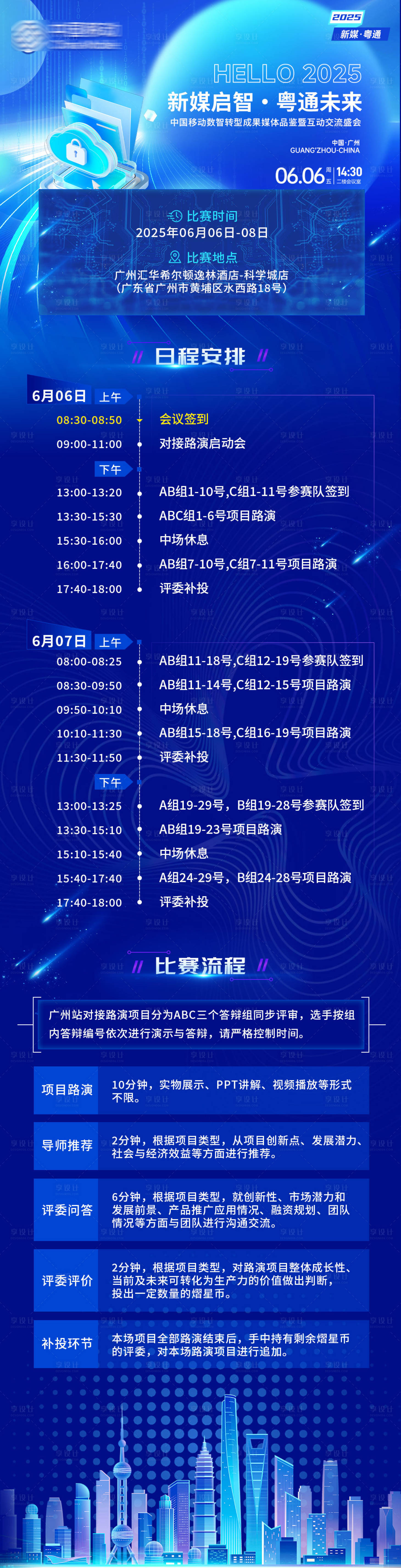 源文件下载【享设计】搜索编号：78750032785315714【新媒启智粤通未来长图海报】