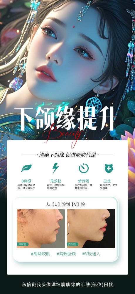 源文件下载【享设计】搜索编号：47490032742057481【下颌缘提升案例海报】