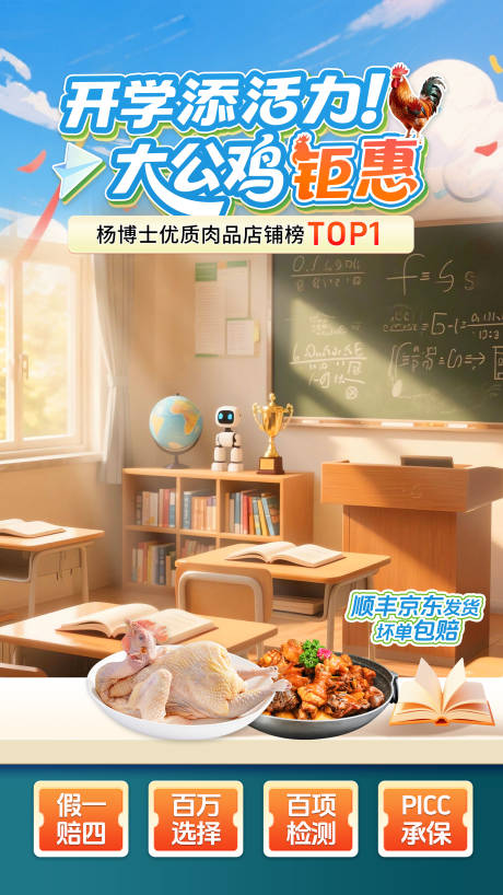源文件下载【享设计】搜索编号：51750032783628735【开学季青春美食活动营销直播间背景海报】