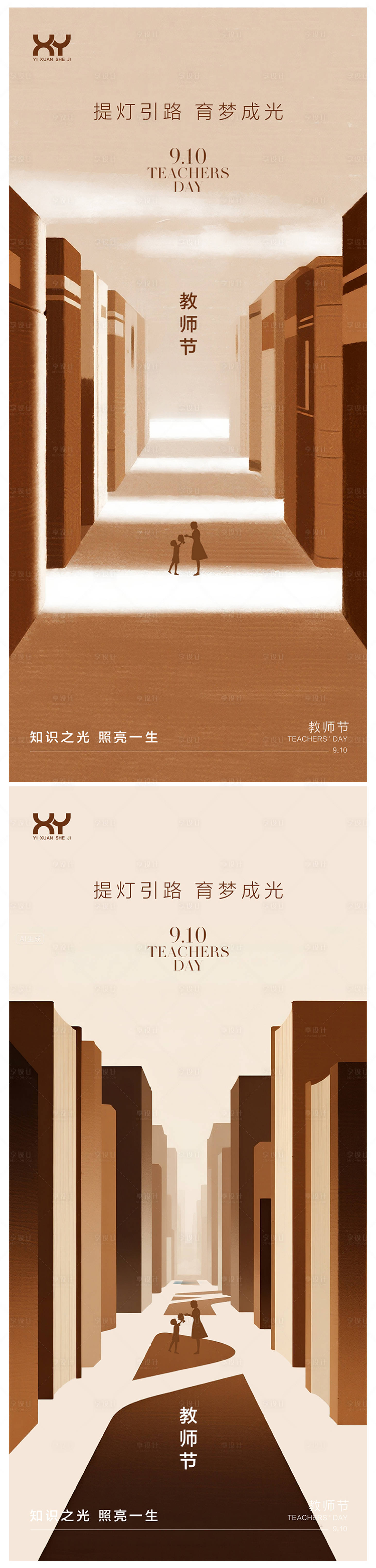 源文件下载【享设计】搜索编号：13300032335503041【教师节节日系列海报】