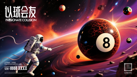 源文件下载【享设计】搜索编号：20990032601062927【科幻台球海报】