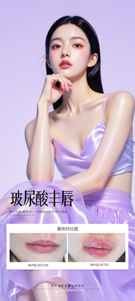 源文件下載【享設計】搜索編號：30820032424705496【玻尿酸豐唇案例海報】