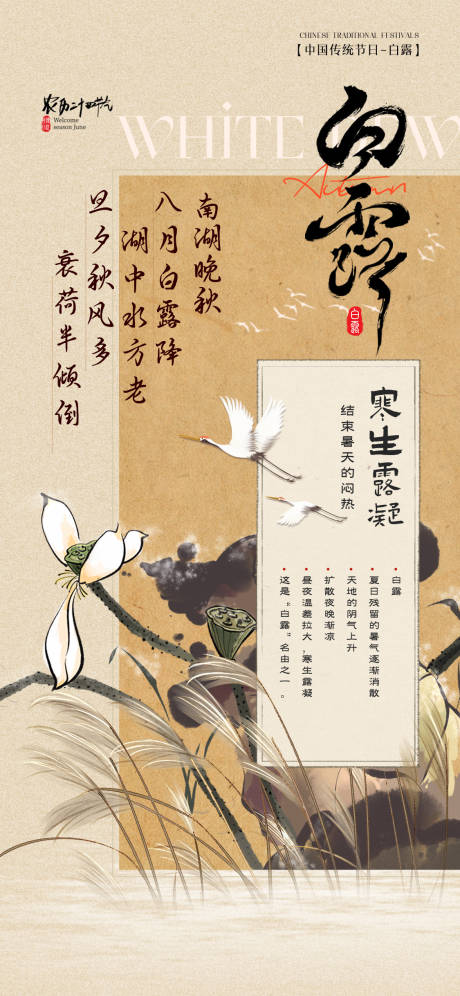 源文件下載【享設計】搜索編號：38980032587497797【白露國風節氣海報】