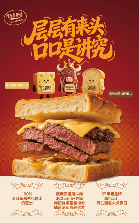 餐饮汉堡介绍海报