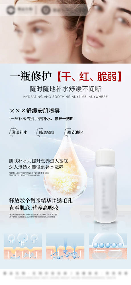 源文件下载【享设计】搜索编号：57470032515902721【医美美业护肤品万能修复补水喷雾】