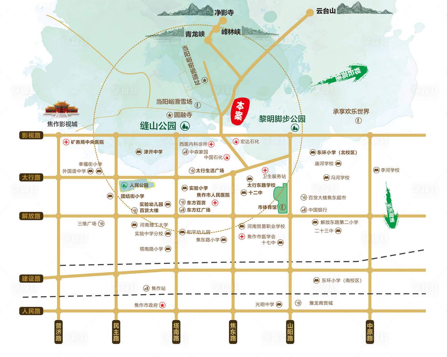 源文件下載【享設計】搜索編號：33550032785366573【地產區位圖海報】