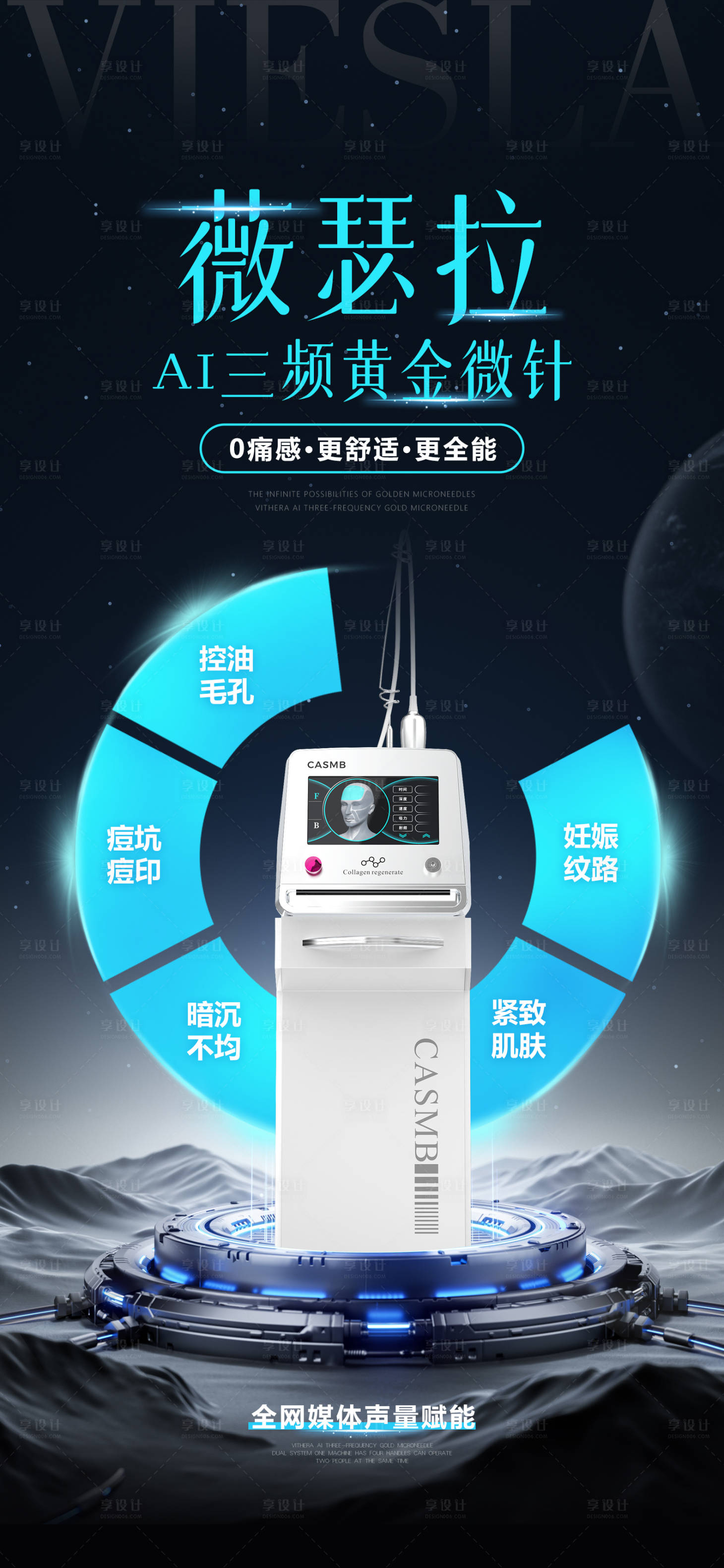 源文件下载【享设计】搜索编号：63360032758042312【医美仪器黄金微针宣传海鲜】