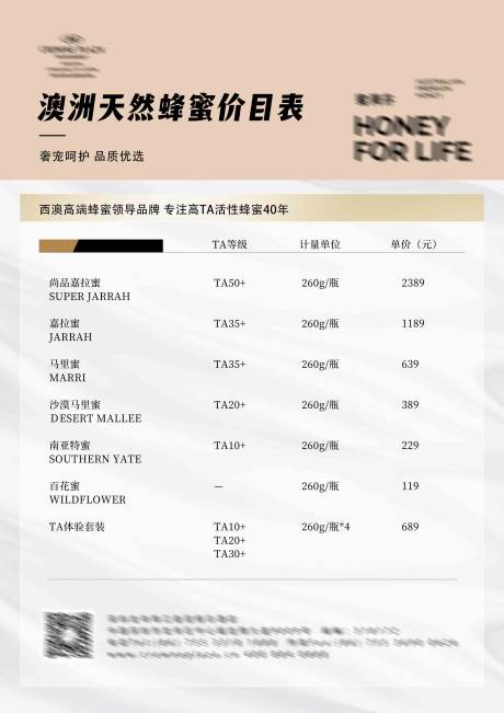源文件下载【享设计】搜索编号：20040032569717356【蜂蜜价格表】