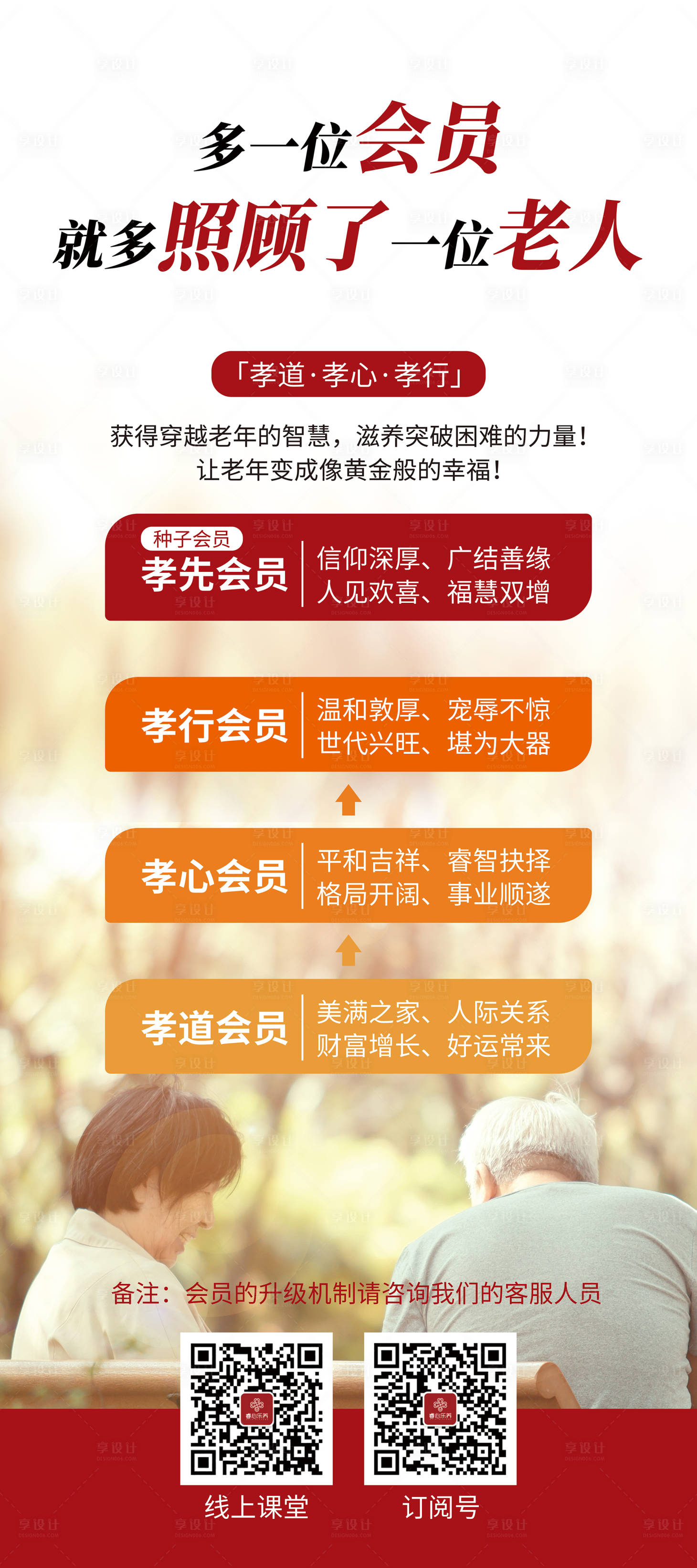 源文件下载【享设计】搜索编号：22070032377945670【养老会员体系展架】