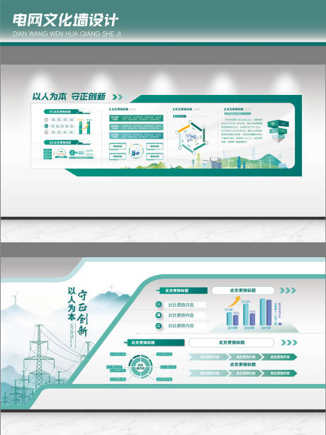 源文件下載【享設計】搜索編號：70410032663227287【電力企業文化墻】