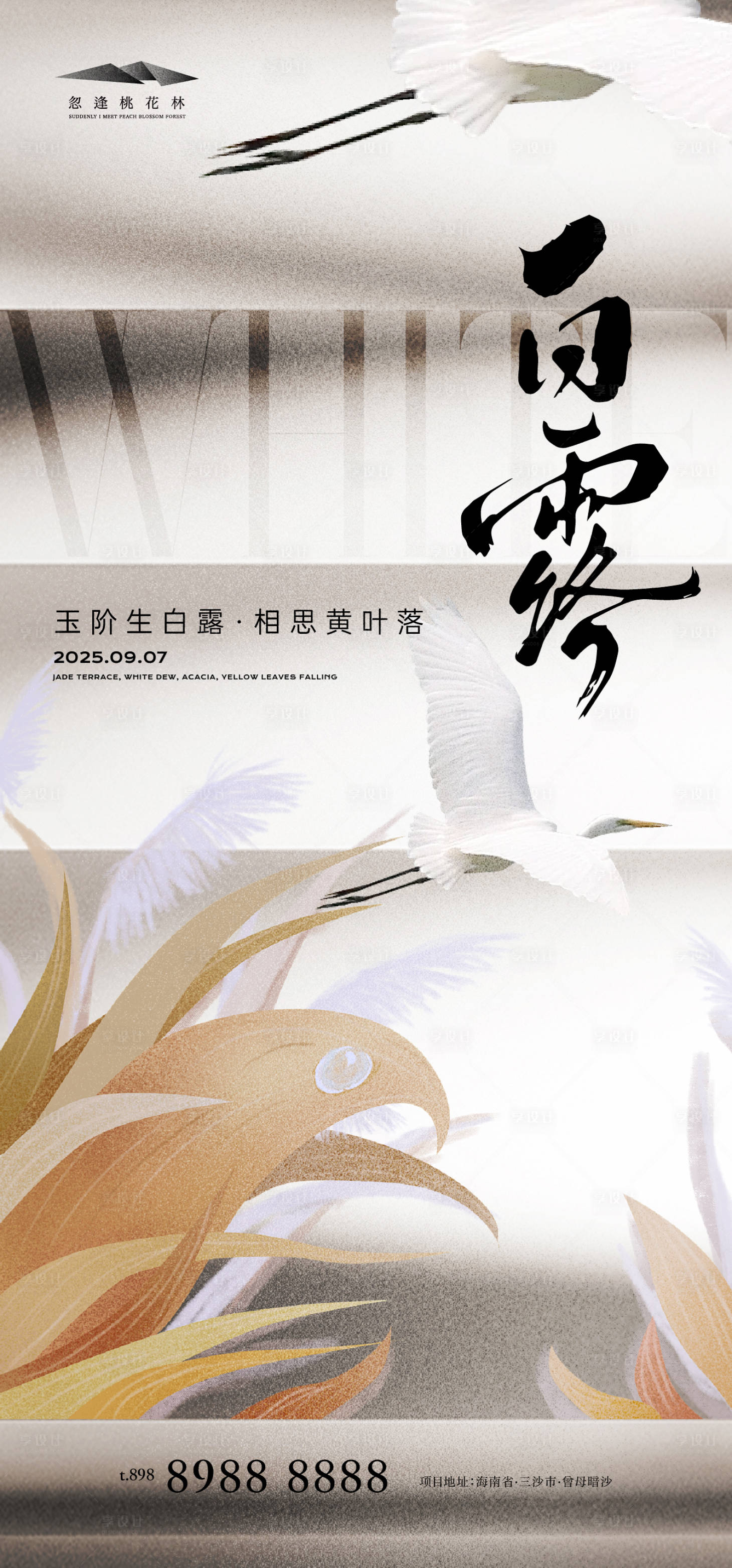 源文件下载【享设计】搜索编号：62910032717215036【白露简约海报】